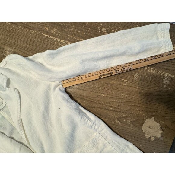 Madewell Women 100% Linen Dorset Blazer Boho Chic Coastal Shacket Medium White - Picture 10 of 14